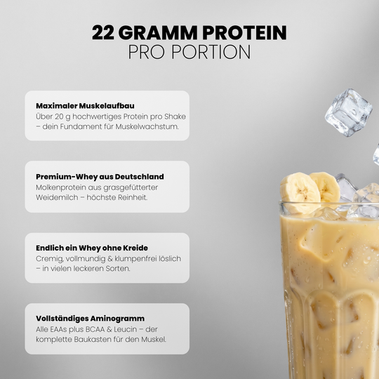 Whey Protein von Iron Brothers Banana Milkshake - Bananen Geschmack - Vorteile #geschmack_banana-milkshake
