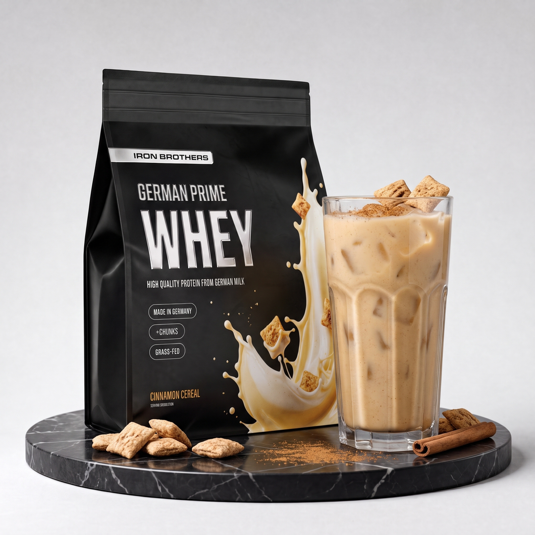 Whey Protein von Iron Brothers Cinnamon Cereal - Zimt cornflakes Geschmack - Design, Wirkung und Geschmack #geschmack_cinnamon-cereal