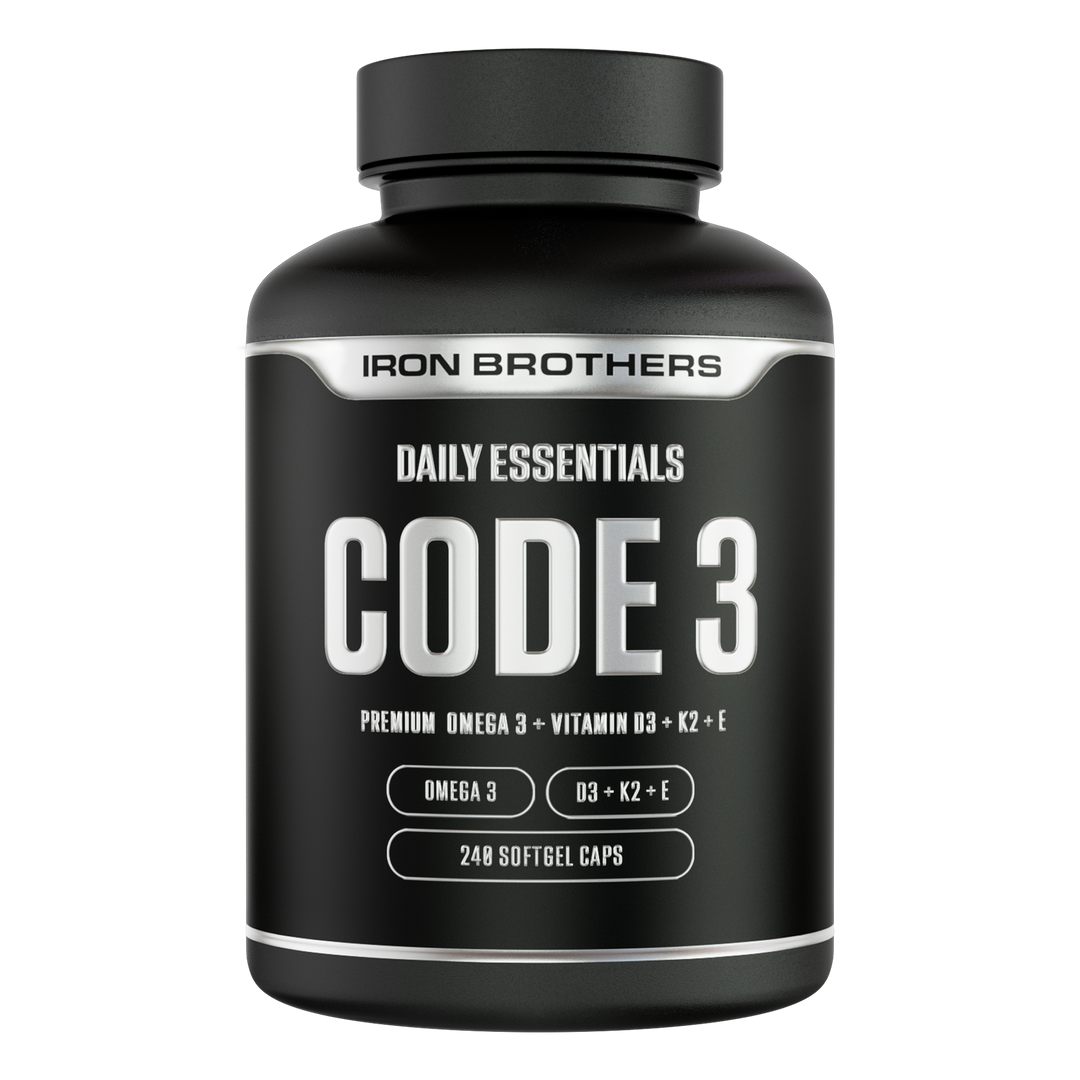 Daily Essentials Code 3 von Iron Brothers - Premium Omega 3 + Vitamin D3 + Vitamin K2 + Vitamin E