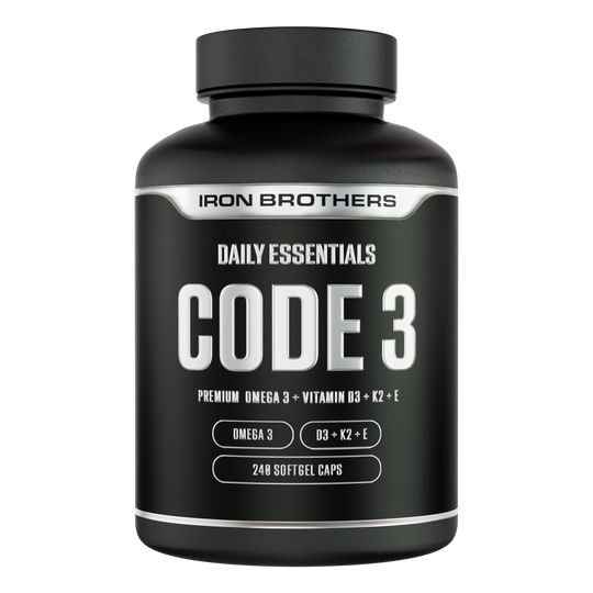Daily Essentials Code 3 von Iron Brothers - Premium Omega 3 + Vitamin D3 + Vitamin K2 + Vitamin E - Made in Germany #inhalt_240-kapseln