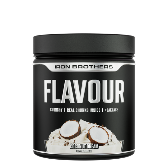 Iron Brothers Crunchy Flavour Powder / Geschmackspulver mit Stücken, Coconut Dream Geschmack 250g Dose, Kokosnuss