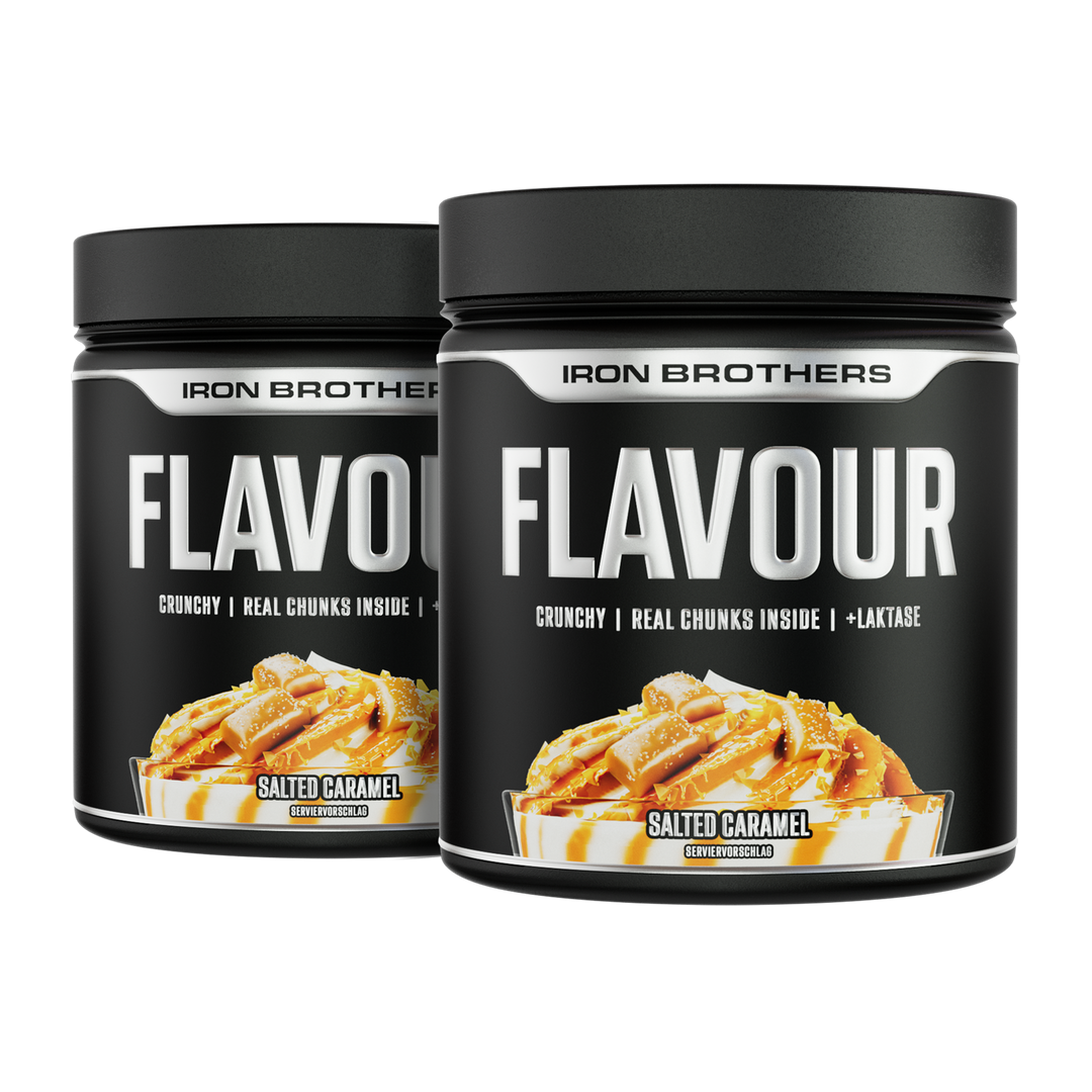 Crunchy Flavour Doppelpack Geschmackspulver mit Stücken von Iron Brothers - Salted Caramel