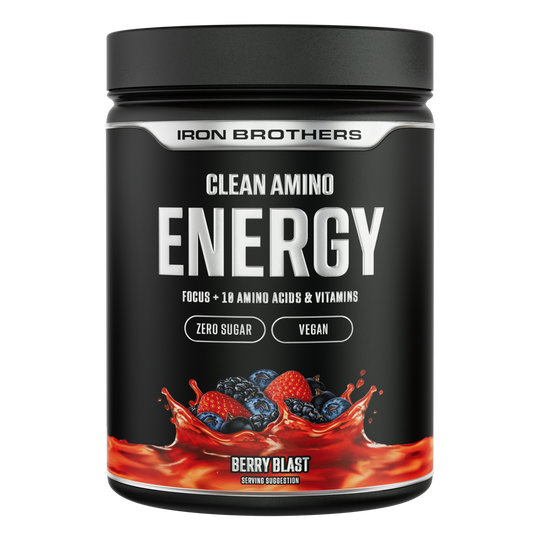EAA Energy Amino von Iron Brothers - Clean Energy Amino Berry Blast Geschmack 500g Dose, Waldbeeren Geschmack