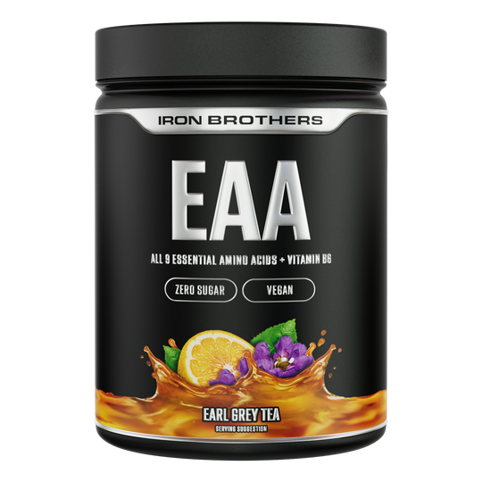 Iron Brothers EAA Essentielle Aminosäuren Pulver ohne Zucker, Earl Grey Tea Geschmack 500g Dose, Tee Earl Grey