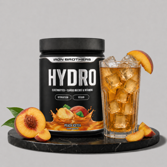 Hydro Fuel - Electrolytes von Iron Brothers - Peach Icetea - Design, Wirkung und Geschmack #geschmack_peach-icetea