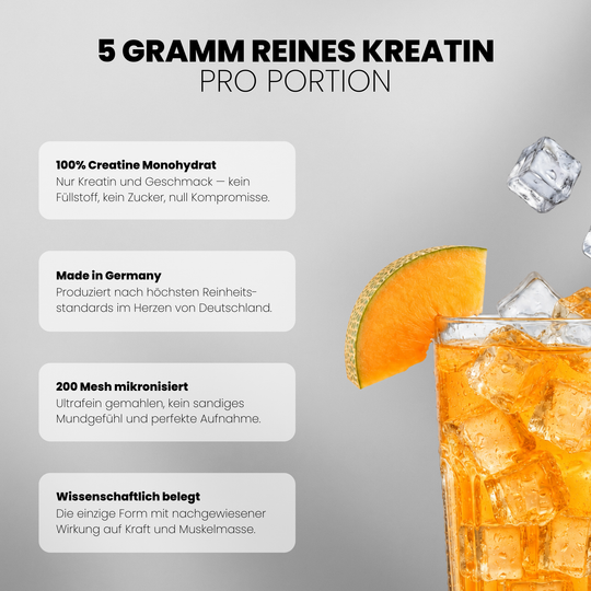 Creatine Flavoured, Honey Melon - Ultra Pure Creatine Monohydrate - Honig Melonen Geschmack - Vorteile #geschmack_honey-melon