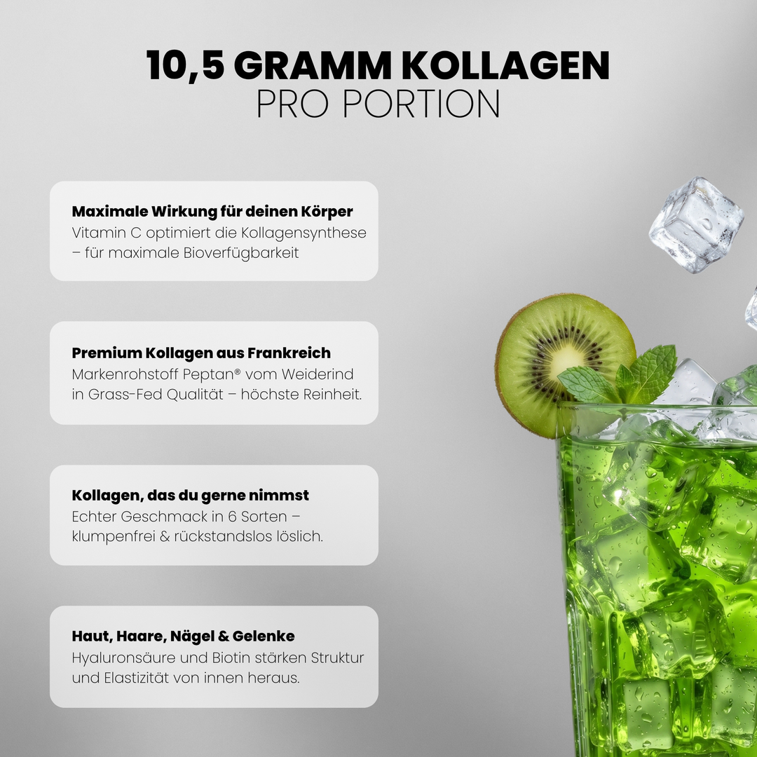 Collagen Advanced Doppelpack von Iron Brothers Tropical Kiwi - Kiwi Geschmack - Design, Wirkung und Geschmack #geschmack_tropical-kiwi