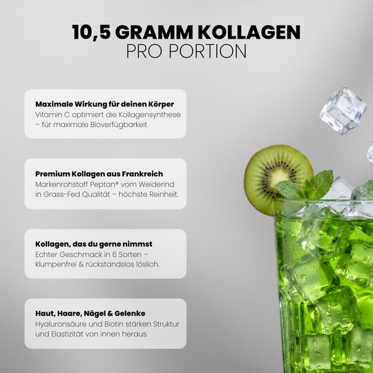 Collagen Advanced Doppelpack von Iron Brothers Tropical Kiwi - Kiwi Geschmack - Design, Wirkung und Geschmack #geschmack_tropical-kiwi