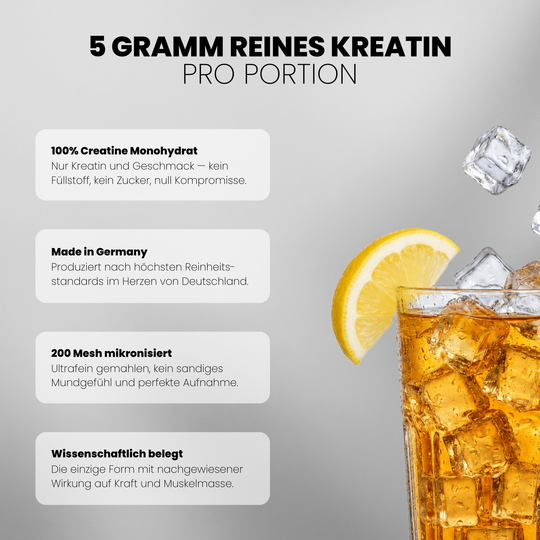 Creatine Flavoured, Lemon Icetea - Ultra Pure Creatine Monohydrate - Lemon Zitronen Icetee Geschmack - Vorteile #geschmack_lemon-icetea