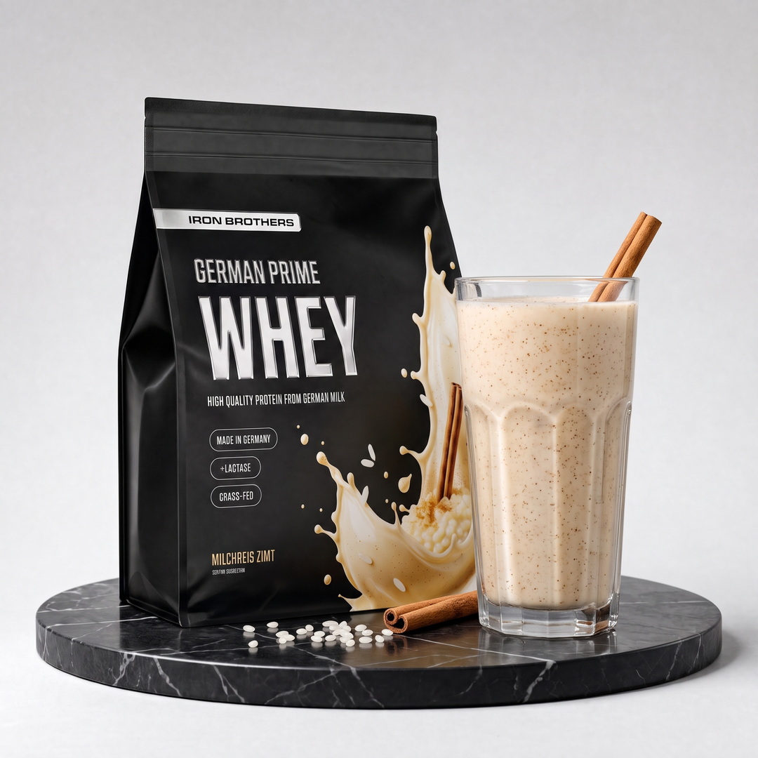 Whey Protein von Iron Brothers Milchreis Zimt - Milchreis Geschmack - Design, Wirkung und Geschmack #geschmack_milchreis-zimt