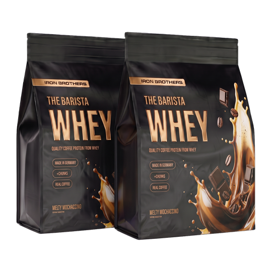2kg The Barista Whey Proteinkaffee Doppelpack von Iron Brothers Melty Mochaccino - Schokoladen Kaffee Geschmack #geschmack_melty-mochaccino