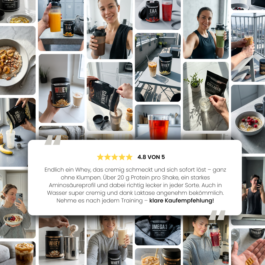 Whey Protein von Iron Brothers Milchreis Zimt - Milchreis Geschmack - Kunden Feedback #geschmack_milchreis-zimt