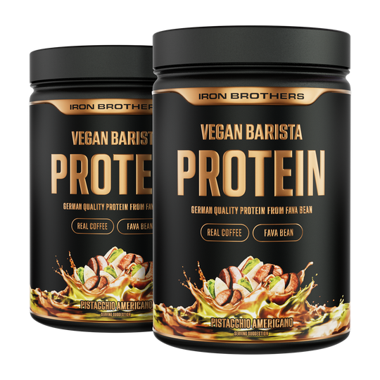 Vegan Barista Protein Doppelpack von Iron Brothers - Pistacchio Americano - Protein Kaffee