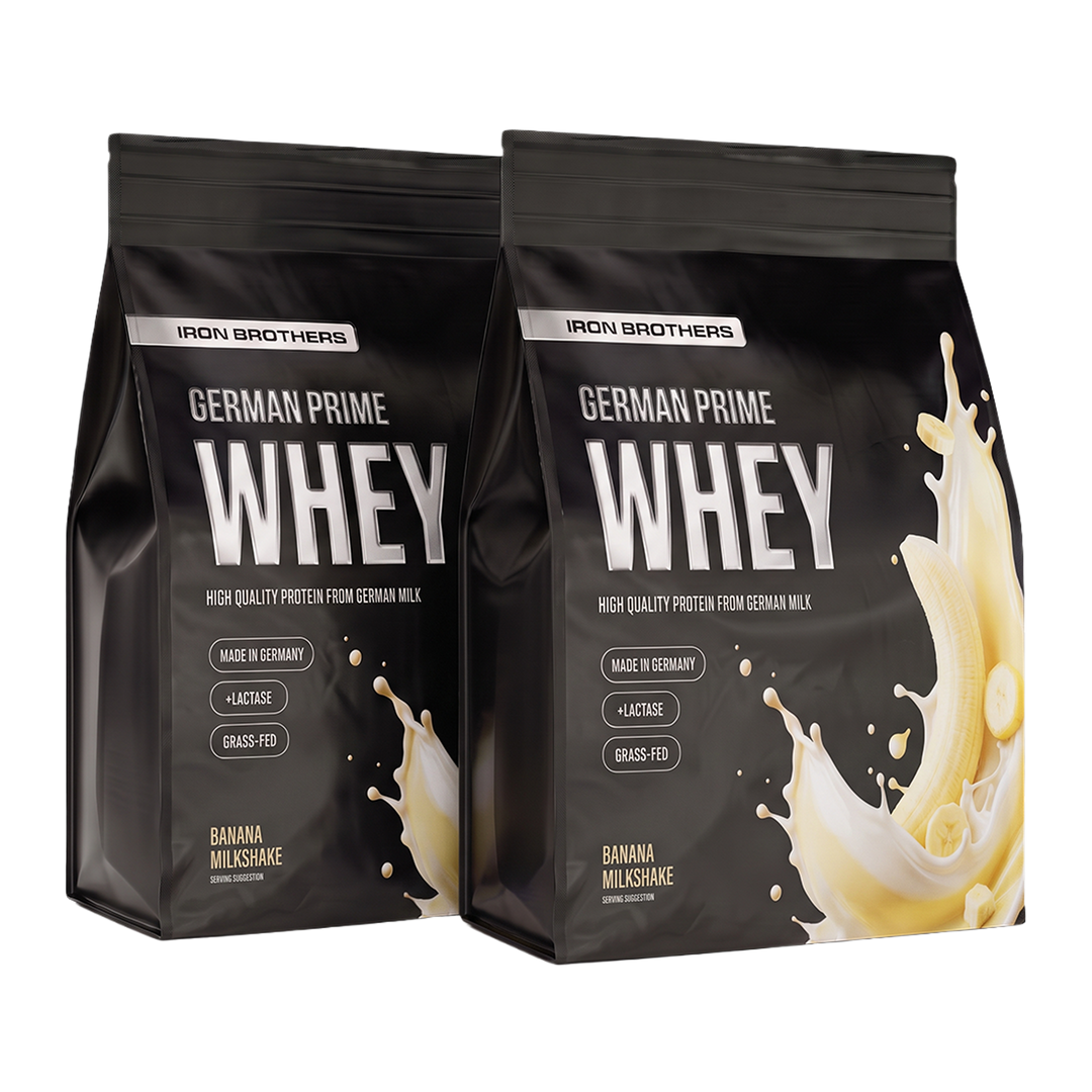 2kg Whey Protein Doppelpack von Iron Brothers Banana Milkshake - Bananen Geschmack #geschmack_banana-milkshake