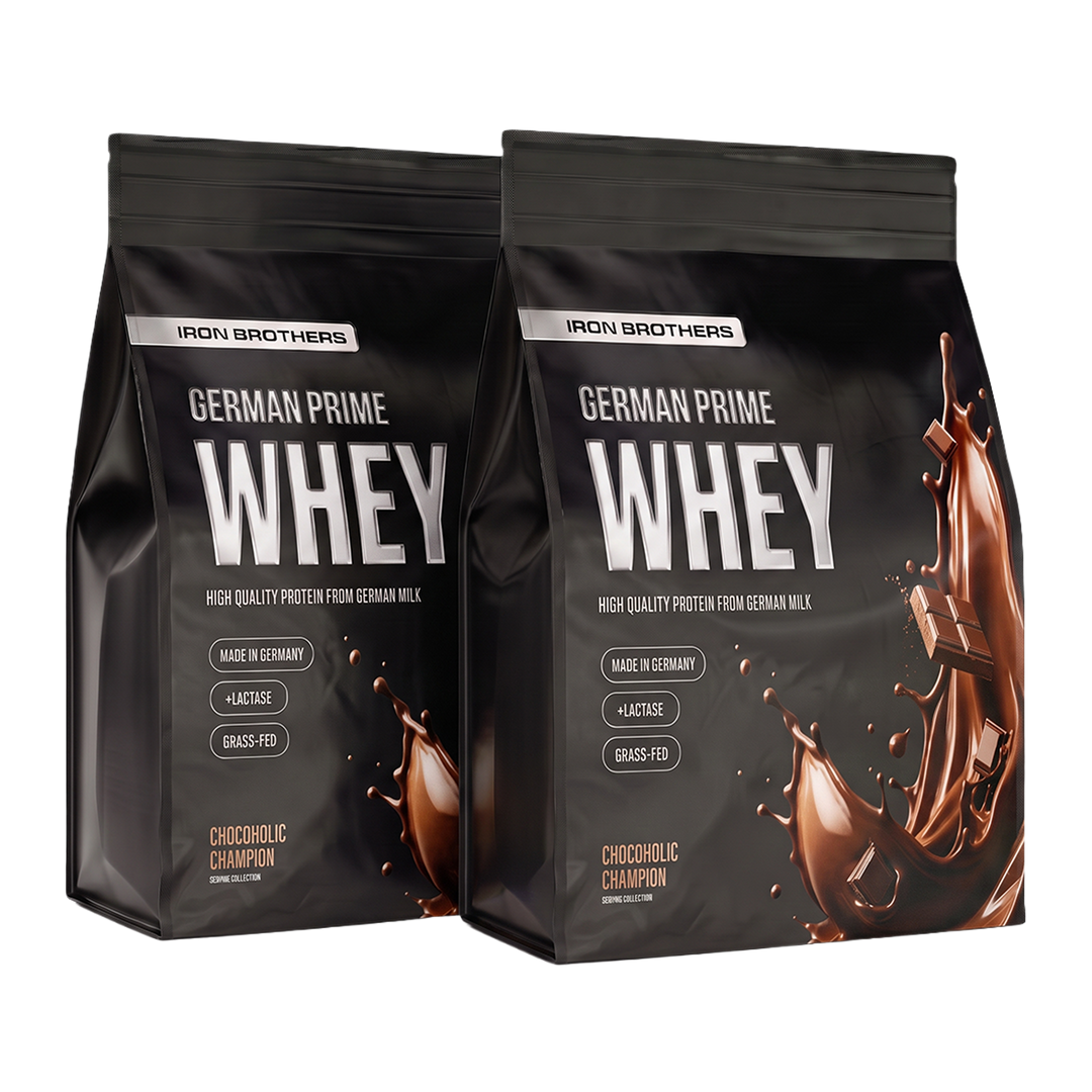 2kg Whey Protein Doppelpack von Iron Brothers Chocoholic Champion - Schokoladen Geschmack #geschmack_chocoholic-champion