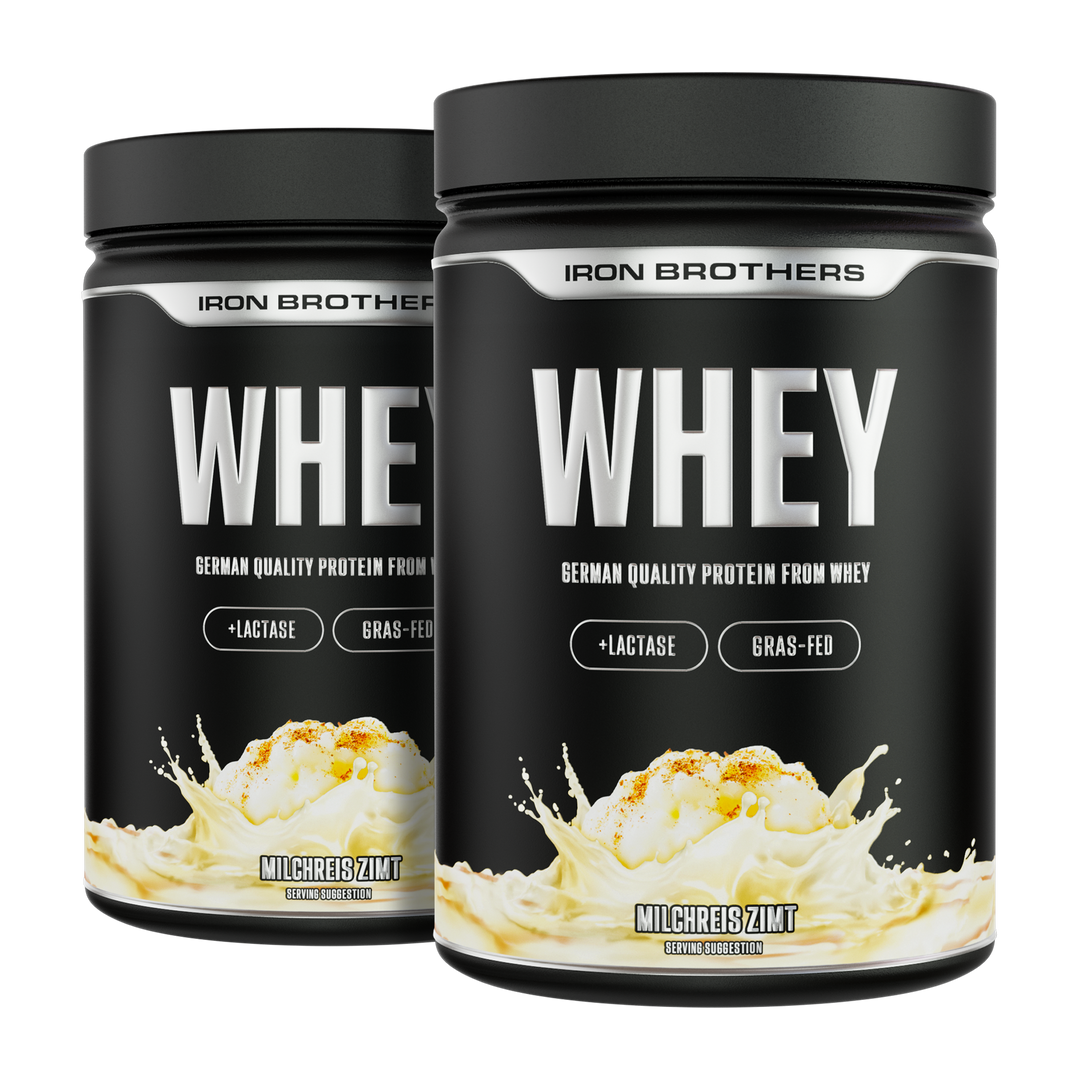 Whey Protein Doppelpack von Iron Brothers - Milchreis Zimt Geschmack - Milchreis